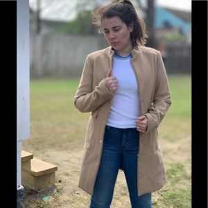 Stradivarius pea coat in tan